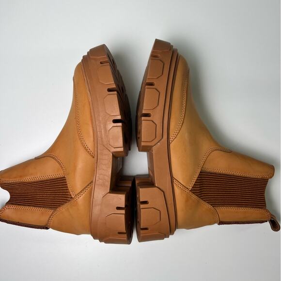 Farm Rio Womens Brown Lug Sole Beaded Platform Chelsea Boots Sz 6 - Picture 8 of 12